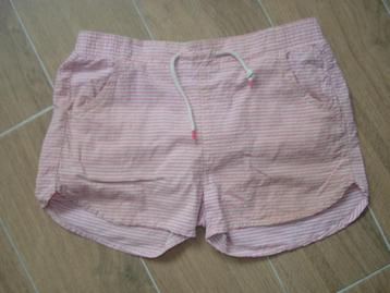 Z.g.a.n. roze/witte Hema short, korte broek, mt.146 / 152  beschikbaar voor biedingen