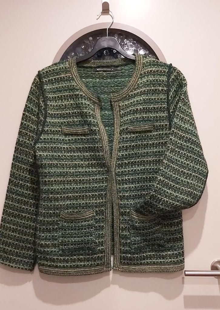 Expresso, gebreid jasje, XL, met 40% wol, NIEUW, Kleding | Dames, Truien en Vesten, Nieuw, Maat 42/44 (L), Groen, Ophalen of Verzenden