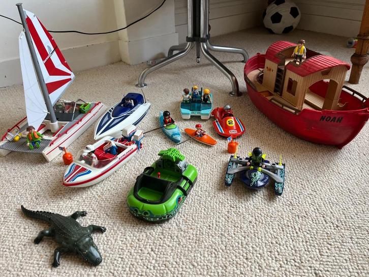 Playmobil set 10 boten speedboot krokodil catamaran kano, Kinderen en Baby's, Speelgoed | Playmobil, Gebruikt, Los playmobil, Ophalen of Verzenden
