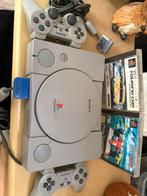 Sony PlayStation, Ophalen of Verzenden, Gebruikt, Met 2 controllers, Met games