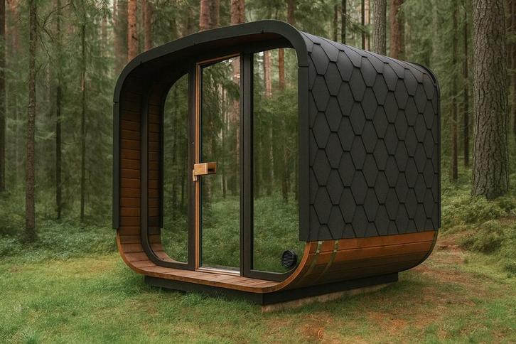 Panorama sauna uit duurzaam thermohout uit voorraad op=op!, Sport en Fitness, Sauna, Nieuw, Complete sauna, Fins of Traditioneel