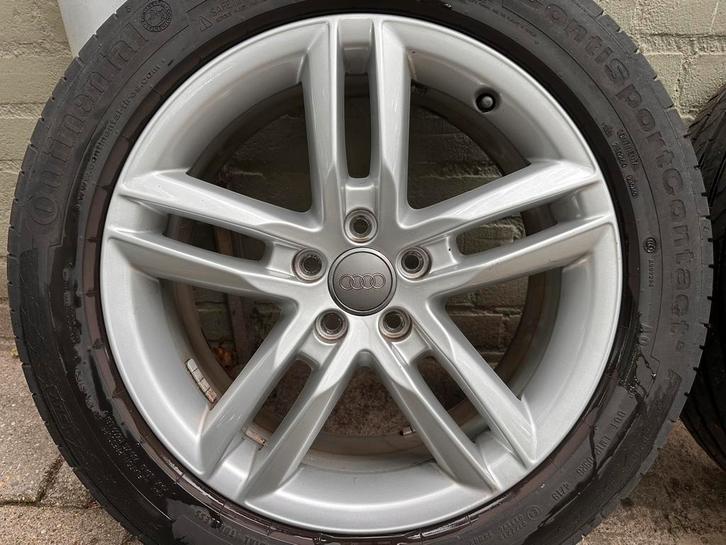 Originele audi velgen 18 inch S-line! Incl zomerbanden 6mm!, Auto-onderdelen, Banden en Velgen, Velg(en), Zomerbanden, 18 inch
