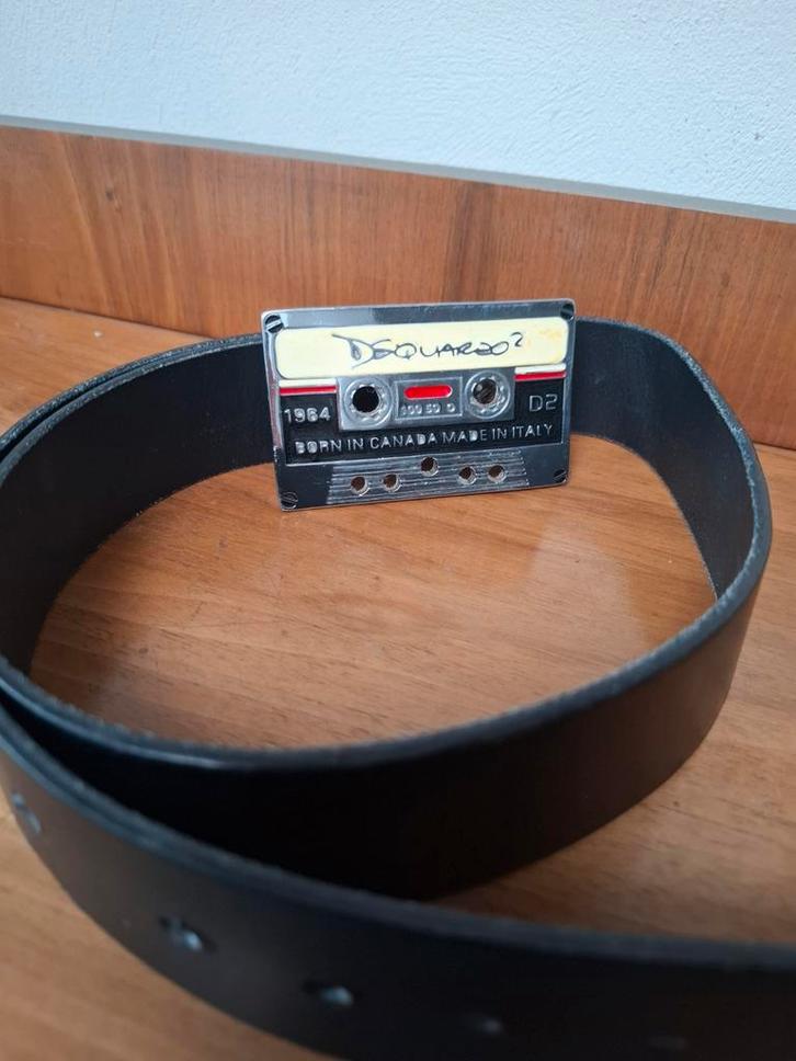 Dsquared2 Leren Riem met Cassette band gesp, Kleding | Heren, Riemen en Ceinturen, Zo goed als nieuw, Riem of Ceintuur, 115 cm of meer