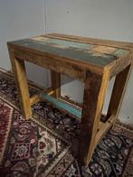 Hout bijzettafeltje/krukje, Huis en Inrichting, Tafels | Bijzettafels, Minder dan 55 cm, Nieuw, X, Rechthoekig