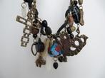 NIEUW: MAUD ketting – used look – leer metaal - BOHO style, Sieraden, Tassen en Uiterlijk, Overige kleuren, Verzenden, Nieuw, Overige materialen