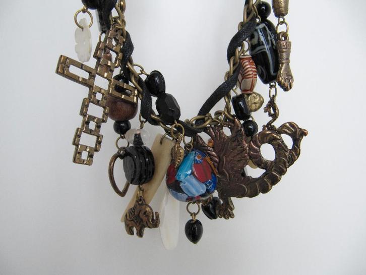 NIEUW: MAUD ketting – used look – leer metaal - BOHO style, Sieraden, Tassen en Uiterlijk, Kettingen, Nieuw, Overige materialen