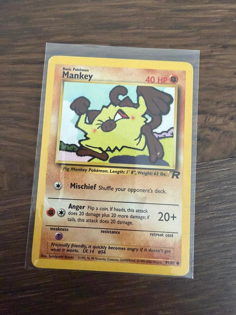 Mankey vintage 1995 pokemon kaarten, Ophalen of Verzenden, Zo goed als nieuw, Meerdere kaarten