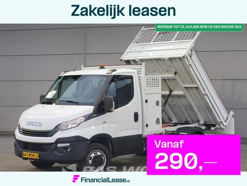 Iveco Daily 35C16 Kipper met Kraan Dubbellucht 3,5t Trekhaak, Auto's, Bestelauto's, Bedrijf, Lease, Financial lease, Achteruitrijcamera