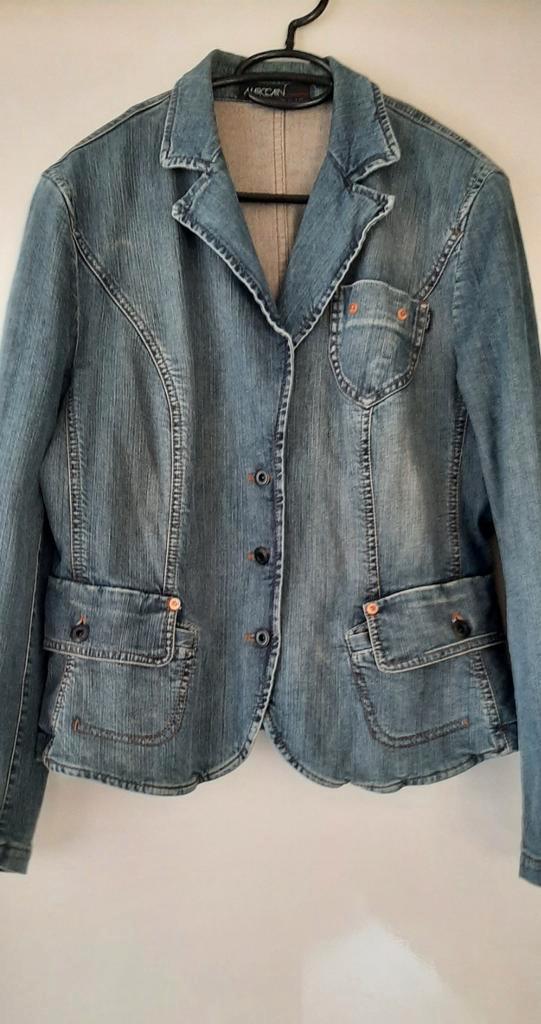 Spijkerjasje Marccain, maat 40., Kleding | Dames, Jasjes, Kostuums en Pakken, Zo goed als nieuw, Jasje, Maat 38/40 (M), Blauw