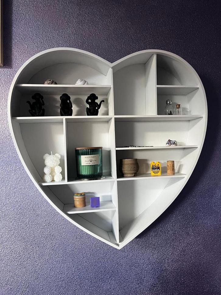 Decoratief hart wandrek in de kleur wit, Huis en Inrichting, Woonaccessoires | Wanddecoraties, Zo goed als nieuw, Ophalen