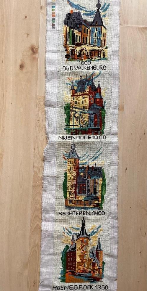 Borduurwerk, zijde, kasteel, kastelen, vintage, Hobby en Vrije tijd, Borduren en Borduurmachines, Ophalen