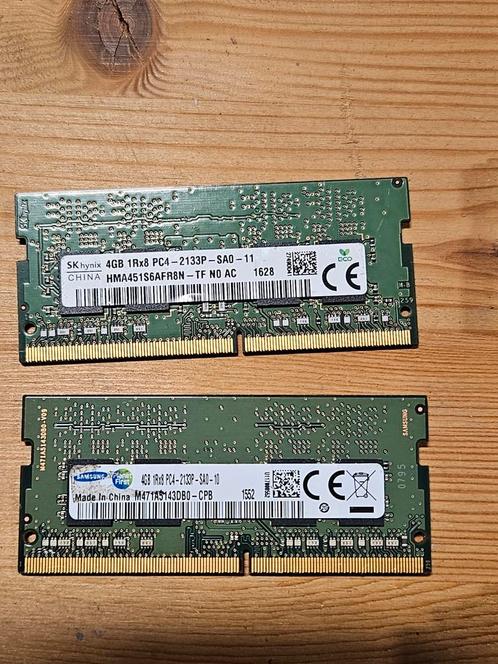 Verschillende merken 4gb laptop ram geheugen ddr4 pc4 2133p, Computers en Software, RAM geheugen, Gebruikt, Laptop, 4 GB, DDR4