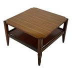 Vintage Salontafel Coffee Table Jaren 70 Design Teak fineer, Ophalen, Gebruikt, 100 tot 150 cm, Vintage