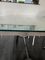 Glazen oplegblad eettafel 160x90 cm, Ophalen, Zo goed als nieuw, Rechthoekig, Overige materialen