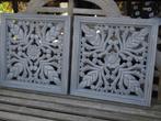 2 Houten Wandpanelen/Ornamenten, Ophalen of Verzenden, Gebruikt