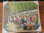 Haagse kunst: markt Lange Voorhout Den Haag olieverfr, Ophalen of Verzenden