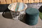 Online Veiling: Salontafel - 60x60x44cm & Poef - Ø 39cm x..., Huis en Inrichting, Tafels | Bijzettafels, Gebruikt