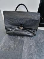 Plevier zwarte leren aktetas / laptoptas, Computers en Software, Laptoptassen, Ophalen of Verzenden, 15 inch, Gebruikt, Aktetas