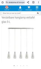 Eettafellamp 5 lampen  of salontafellamp 3 lampen Straluma, Ophalen, Zo goed als nieuw, Glas, 75 cm of meer