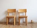 Set houten vintage schoolstoeltjes. Retro kinder stoel, 2, Gebruikt, Ophalen, Stoel(en)