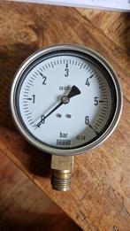 WIKA drukmeter max 6 atmosfeer RVS (z.g.a.n.), Ophalen of Verzenden, Zo goed als nieuw, Minder dan 200 liter/min, Minder dan 6 bar
