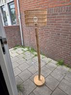 Staande boomstam lamp met rieten kap, Ophalen of Verzenden, Zo goed als nieuw