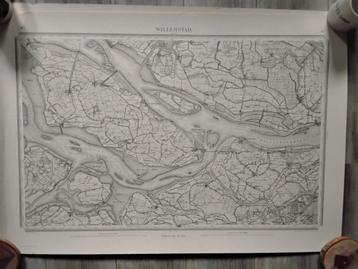 Oude topografische kaart Willemstad en omgeving. Nettekening beschikbaar voor biedingen