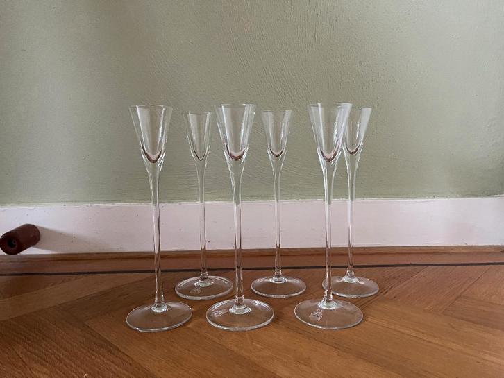 Antieke Underberg stielglaasjes (6), Antiek en Kunst, Antiek | Glas en Kristal, Ophalen of Verzenden