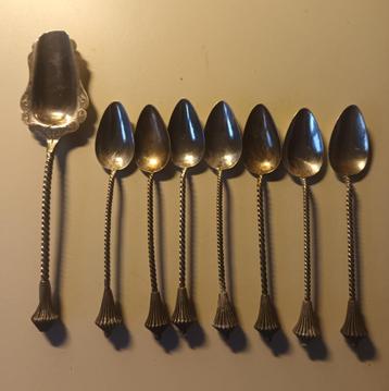 1x Suikerlepel/ 7x theelepel ZILVER/ VINTAGE beschikbaar voor biedingen