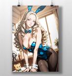 Blond Sexy Anime Bunnygirl Waifu Poster #1, Ophalen of Verzenden, Kuifje, Nieuw, Beeldje of Figuurtje