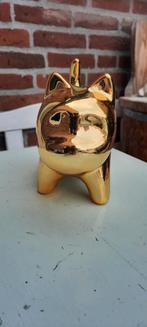 Gouden poezen spaarpot., Ophalen of Verzenden, Zo goed als nieuw, Steen, Aardewerk of Keramiek, Dier
