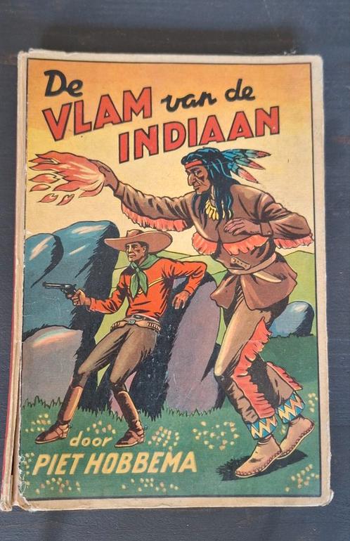 De Vlam van de Indiaan - Piet Hobbema - Oud Stripboek, Boeken, Stripboeken, Gelezen, Eén stripboek, Ophalen of Verzenden