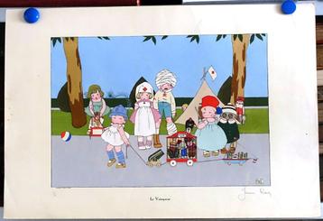 Pochoir Jean Ray (1914) Le Vainqueur Nummer 103/500 gesign. beschikbaar voor biedingen