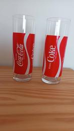 Twee Coca Cola longdrink glazen  H 16,5 D 6 cm, Ophalen of Verzenden, Zo goed als nieuw, Frisdrankglas