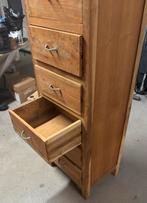 Massief Teak Houten Ladenkast - Smal en Hoog, Huis en Inrichting, Ophalen, Gebruikt, Teakhout, 50 tot 100 cm