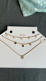 Goudkleurige ketting 3 lagen nieuw, Sieraden, Tassen en Uiterlijk, Kettingen, Ophalen of Verzenden, Nieuw, Goud, Overige materialen