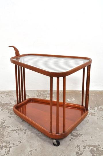 Vintage design trolley serveerwagen beukenhout jaren 50 beschikbaar voor biedingen