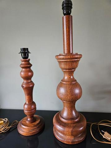 Vintage lampvoet/ tafellamp massief hout