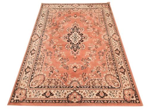 Vintage oosters wol Kashmir vloerkleed Pink medall 165x225cm, Huis en Inrichting, Stoffering | Tapijten en Kleden, Gebruikt, 150 tot 200 cm
