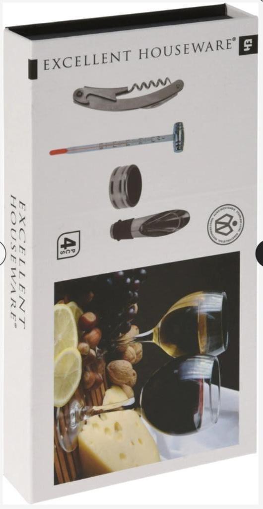 Excellent houseware wijnset 4-delig nieuw, Huis en Inrichting, Keuken | Keukenbenodigdheden, Nieuw, Ophalen of Verzenden