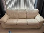 Roomwit lederen bank 3 Zits + 2x 2 zits, Ophalen, Gebruikt, 150 tot 200 cm, Tweepersoons