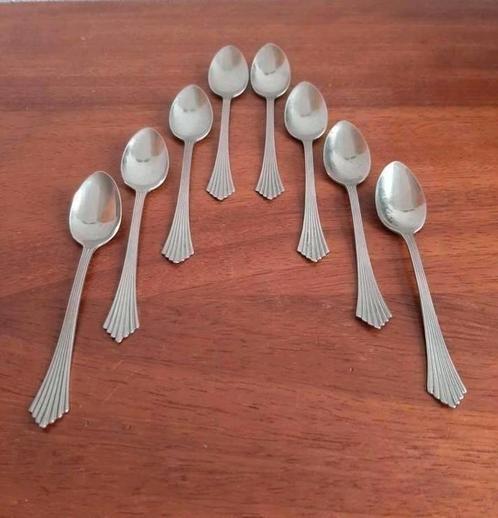 8 vintage verzilverde thee / koffie lepeltjes, Antiek en Kunst, Antiek | Bestek, Ophalen of Verzenden