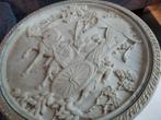 Ivory Bijzettafel met Glas, Huis en Inrichting, Tafels | Bijzettafels, Gebruikt, Rond, Ophalen of Verzenden, Antiek