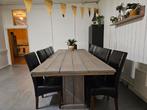 Lange Steigerhouten Eettafel (Incl 10 Stoelen), Tuin en Terras, Tuinsets en Loungesets, Eettafel, Meer dan 8 zitplaatsen, Steigerhout