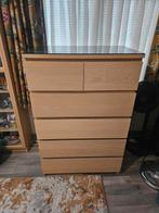 Malm ladekast 6 laden wit gelazuurd eiken, Huis en Inrichting, Kasten | Ladekasten, Ophalen, 50 tot 100 cm, Zo goed als nieuw