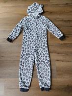 Panter onesie maat 128 /134 wit grijs, Ophalen, Gebruikt, Meisje