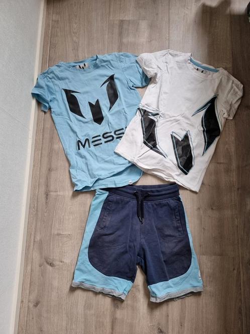 Messi short + 2 Messi shirts, Vingino maat 140, Kinderen en Baby's, Kinderkleding | Overige, Zo goed als nieuw, Jongen, Ophalen of Verzenden