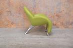 ZGANieuw limegroene leren Leolux Papageno design fauteuil, Leolux, Leolux, Design, 75 tot 100 cm