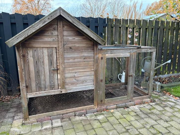 Kippenhok met buitenren, Dieren en Toebehoren, Pluimvee | Toebehoren, Gebruikt, Kippenhok of Kippenren, Ophalen