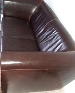 Bankstel soort leer tweepersoons leren bank bruin BANK, Ophalen, Gebruikt, Tweepersoons, Rechte bank